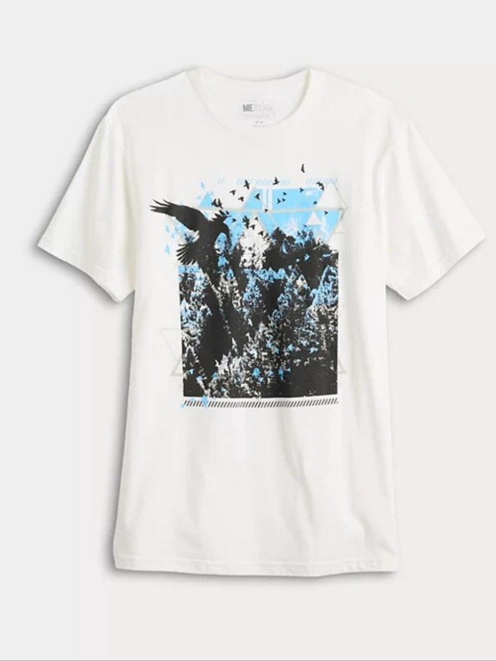 Mens Abstract Forest Graphic T-Shirt - Size 2XL White 🆕